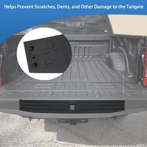 Vista 5 de Compatible con Ford F-150 2021 2022 2023 Tapa Central Flexible del Portón Trasero con Botón de Liberación Moldura de Adorno ML3Z-9940602-A