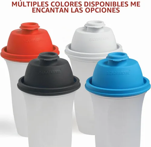 Vista 6 de SIGNORA WARE Shaker Bottles Botella de plástico para batido de proteínas de 17 onzas para batidos y licuados de reemplazo de comidas, bebidas