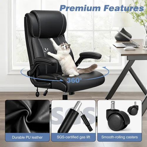 Vista 8 de BESTFAIR Ergonomic Office Chair, Desk Chair with Adjustable Lumbar Support Negro