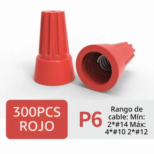 Vista 2 de ZIPCCI 300 conectores de cable eléctrico, conexión de tuercas de torsión de terminales de tornillo de tapas de alambre rojo