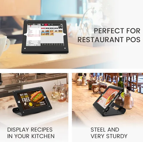 Vista 5 de Tablet quiosco POS soporte compatible 10,2 "iPad 7 8 9 generación con base giratoria 360