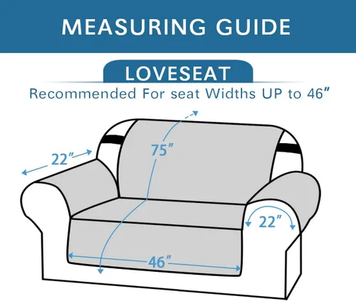 Vista 116 de H.VERSAILTEX Funda de sofá resistente al agua para sofá de 3 cojines, reversible, protector de muebles acolchado con correa elástica, funda de sofá