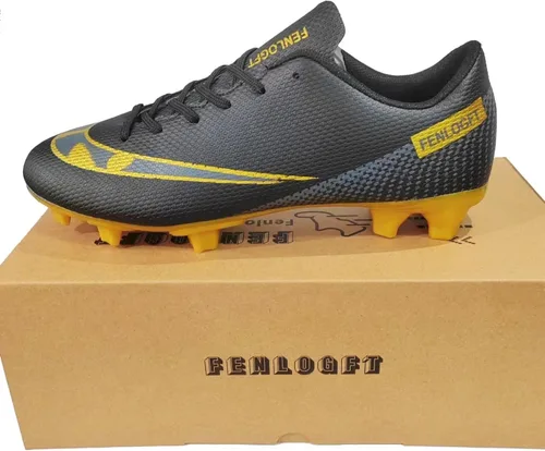 Vista 5 de Tacos de fútbol bajos de cuero, de grado profesional con cordones, ideales para entrenamiento y competición en terreno firme y césped, unisex