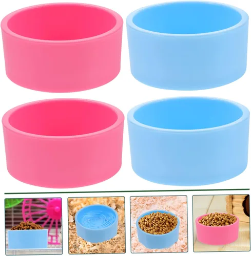 Vista 9 de POPETPOP Alimentador de erizo para conejillos de indias, cuenco de chinchilla, suministros de hámster de plástico, plato de comida para hurón