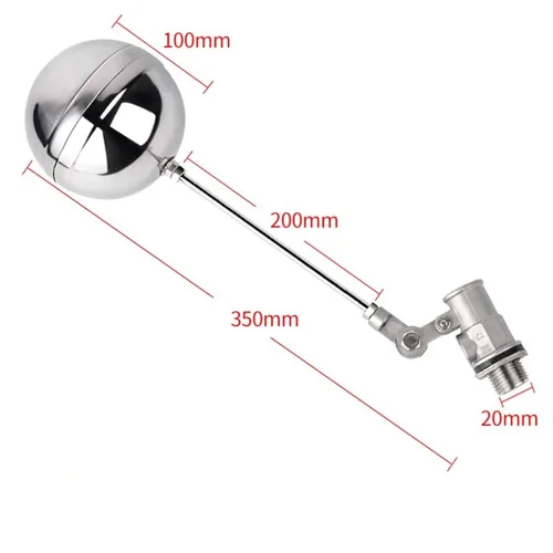 Vista 2 de 1pcs Adjustable Floating Ball Valve, 1/2inch 304 Stainless Steel Float Valve, Water Level Controller for Water Tank Towers