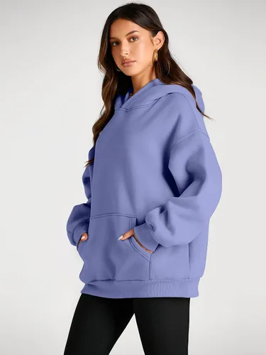 Vista 99 de Trendy Queen - Sudaderas extragrandes con capucha para mujer, suéteres de manga larga, sin botones, de vellón, de otoño, ropa de invierno