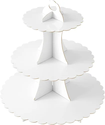 Vista 38 de Soleebee Soporte para Cupcakes de 3 Niveles, Torre de Cupcakes de Cartón, Torre de Soporte para Pasteles de Postre para Decoración de Cumpleaños