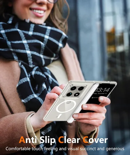 Vista 6 de FNTCASE Funda plegable para Motorola Razr: con protección de bisagra, fundas magnéticas transparentes compatibles con Magsafe grado militar contra
