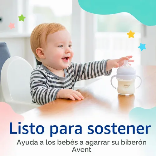 Vista 8 de CHUBBIEE Asas para biberones compatibles con botellas naturales Philips Avent, empuñaduras ergonómicas antideslizantes para botellas