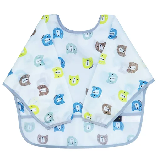 Vista 2 de Baberos con mangas para bebés de 6 a 42 meses impermeables y sin manchas para comer y pintar. JNINTH