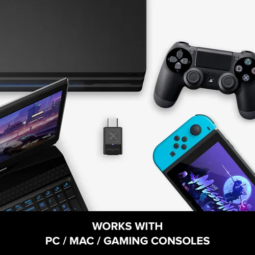 Vista 4 de Creative BT-W3X - Transmisor de audio Bluetooth 5.3 inteligente con aptX HD, audio de alta definición de 24 bits / 48 kHz, función de cambio