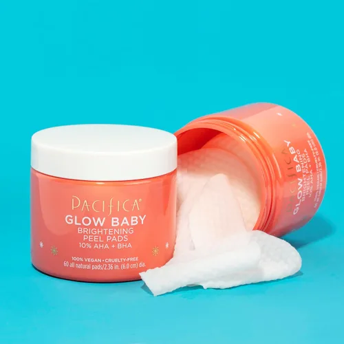 Vista 7 de Pacifica Beauty, Glow Baby - Almohadillas exfoliantes para bebés, 10% AHA y BHA, 60 unidades, ilumina y exfolia, para todo tipo de piel, sin