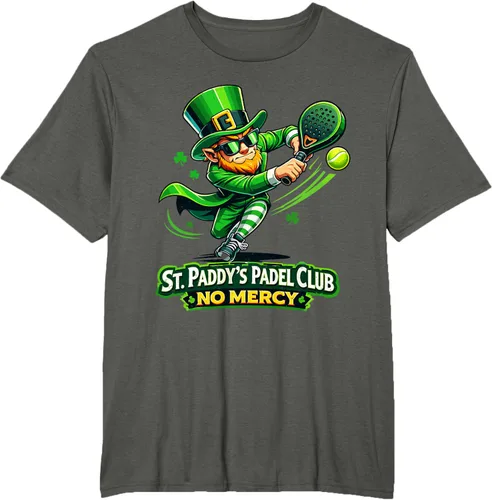 Vista 5 de St Patricks Day St Paddys Padel Club No Mercy Paddle Tennis T-Shirt