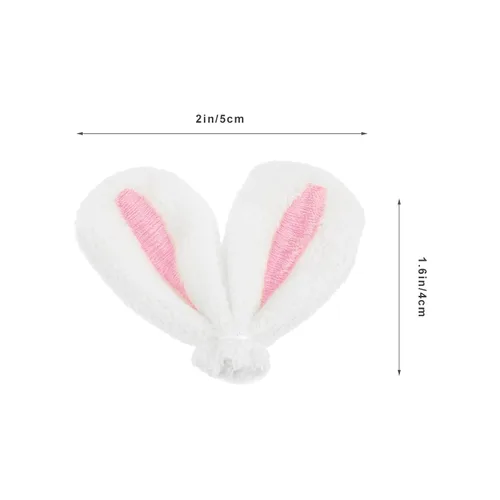 Vista 9 de Amosfun 20 piezas de accesorios de horquilla de orejas de conejo, mini pinzas para orejas de conejo, accesorios de bricolaje para mujeres y niñas