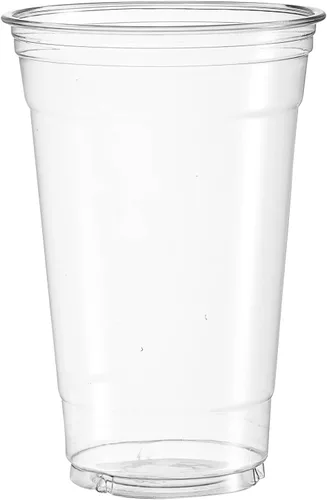 Vista 6 de Vasos de plástico transparente con tapas, sin BPA, 20 onzas, tazas de café desechables con borde enrollado, 100 piezas para oficina, tienda