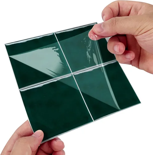 Vista 10 de Alwayspon Adhesivo de vinilo brillante de ladrillo de Provenza, autoadhesivo para azulejos de pared de transferencia de salpicaduras para cocina
