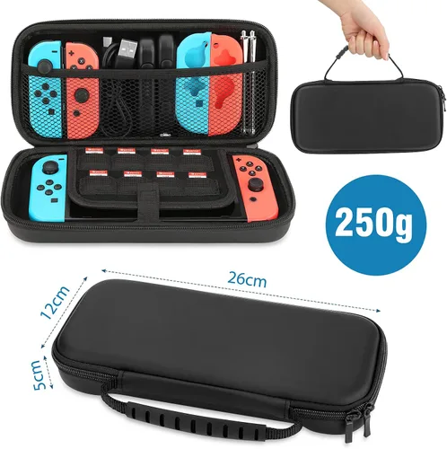 Vista 2 de HEYSTOP Switch Accessories Bundle 27 in 1 Compatible with Nintendo Switch Gift Kit with Carrying Case Dockable Protective Case Cover Screen