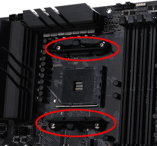 Vista 5 de Soporte de ventilador de CPU de 4 piezas con 8 tornillos de montaje para enchufe AM4, negro
