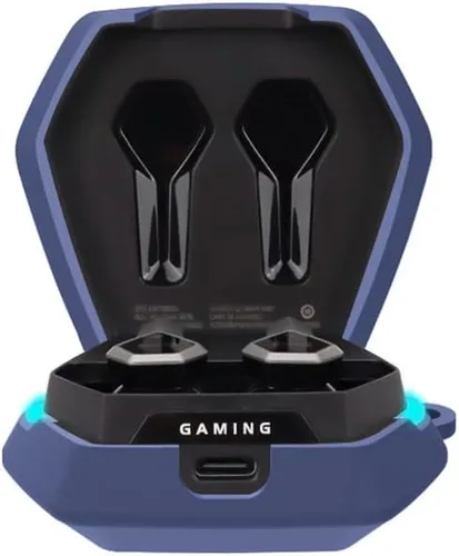 Vista 3 de DAYJOY - Juego de 2 fundas protectoras de silicona suave compatibles con Edifier Hecate GX04 ANC True Wireless Earbuds, funda protectora con llavero