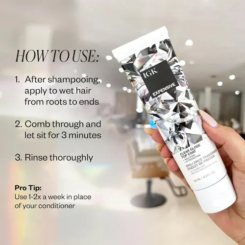 Vista 3 de IGK Expensive Amla Oil High Shine Gloss Treatment Fortalece, suaviza y mejora el brillo Protección UV + Seguro para el color Vegano y libre