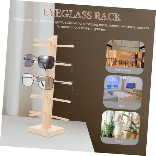Vista 2 de Estante de exhibición de lentes y lentes de sol, soporte de almacenamiento para decoración de oficina en el hogar, organizador elegante para lentes