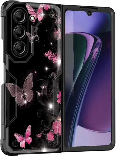 Vista 23 de Funda para Galaxy Z Fold 5 5G 2023, doble capa, protección contra caídas de grado militar de 10 pies, antideslizante, resistente a prueba de golpes