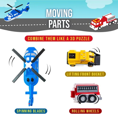 Vista 7 de POPULAR PLAYTHINGS Vehículos magnéticos para niños pequeños de 1 a 3 años, mezcla o combina juguetes de coche, regalo de 21 piezas para niños