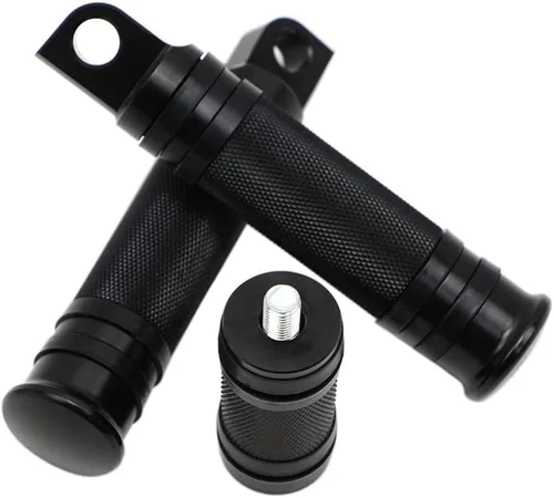 Vista 7 de Dreamseek estribo de cambio para motocicleta con estriberas de dedo + estriberas moleteadas compatibles con Harley-Davidson Sportster Dyna Touring