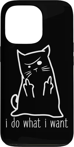 Vista 10 de I Do What I Want Rude Kitty Flipping Bird Middle Finger Gift Case for iPhone 17