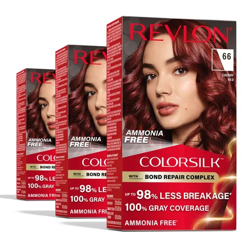 Vista 13 de Revlon ColorSilk with Bond Repair Complex, Tinte Permanente Rojo para Cabello, Cobertura 100% de Canas, Tinte para Cabello Sin Amoníaco, Queratina