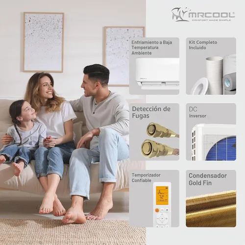 Vista 5 de Mrcool 24000 BTU 230V Mini aire acondicionado sin conductos con bomba de calor y minisplit inversor, Serie Advantage - Unidad de AC montada en pared