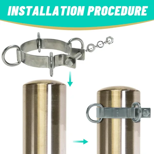 Vista 3 de Royal Shade Abrazadera para toldo, poste de soporte de poste resistente, postes de soporte para toldo, montaje ajustable para accesorios de poste