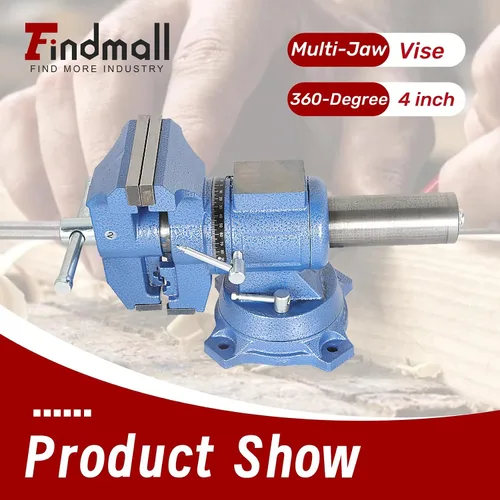Vista 2 de findmall Tornillo multimordaza multiusos resistente con base giratoria y cabezal para sujetar equipos de fijación, rotación de 360 grados, uso