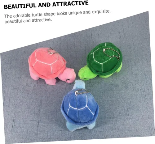 Vista 5 de Vaguelly Colgante de tortuga, llavero de tortuga, colgante de mochila Kawaii con animales esponjosos, adorno de recuerdo