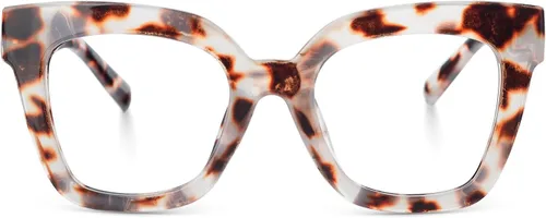 Vista 10 de Gafas de lectura Mujer Bloque de luz azul de gran tamaño Irregular Ojo de gato Marco