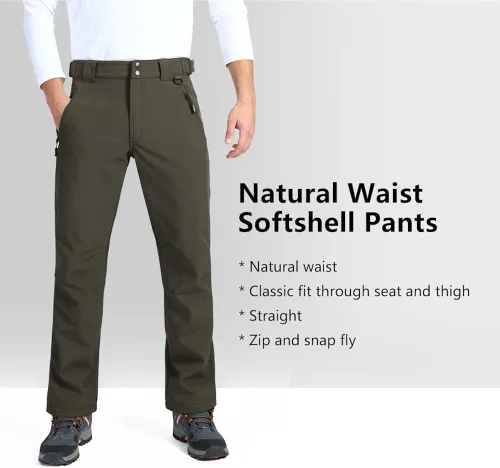 Vista 5 de Outdoor Ventures Lite - Pantalones deportivos impermeables y resistentes al viento para hombre, con forro polar, para senderismo, esquí, nieve