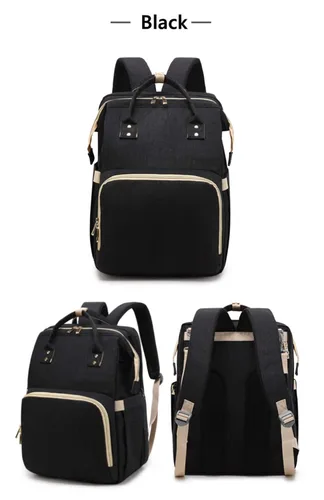 Vista 2 de Bolsa de pañales personalizada con nombre bordado para mamá, mochila extragrande, plegable, elástica