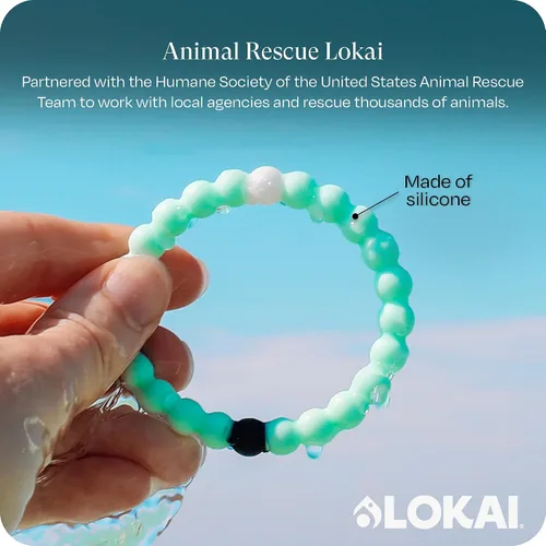 Vista 2 de Lokai Silicone Beaded Bracelet for Animal Rescue Cause - Silicone Jewelry Fashion Bracelet Slides-On for Comfortable Fit for Men, Women & Kids