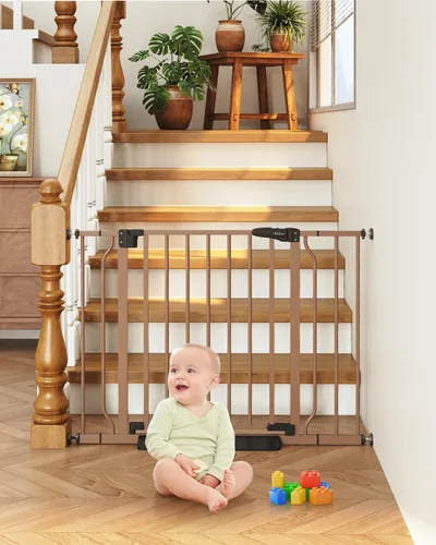 Vista 20 de Puerta de bebé para escaleras sin taladrar, puerta para perros de 29 a 40 pulgadas con cierre automático para interiores Doorways & Stairs