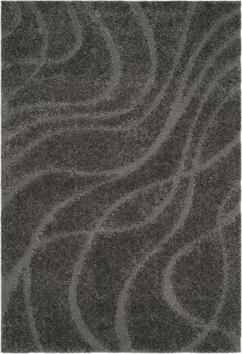 Vista 47 de Safavieh Florida Shag Collection - Alfombra de área de 2 x 3 pies, color crema/beige, diseño geométrico, felpa de 1.2 pulgadas de grosor, ideal