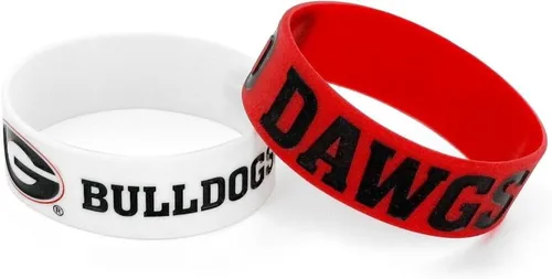 Vista 9 de aminco NCAA - Juego de pulseras de goma de silicona unisex para adultos, paquete de 2