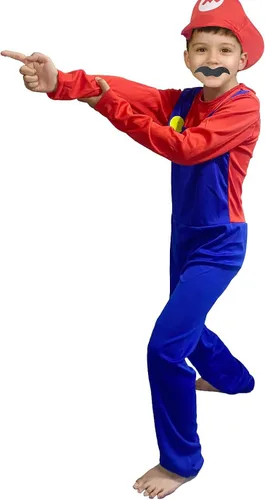 Vista 3 de ahishfoneya Super Brothers Costume Halloween Cosplay Jumpsuit For Kids