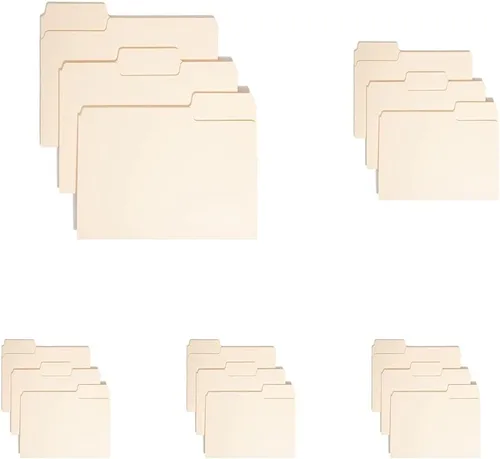 Vista 12 de Smead SuperTab - Carpeta de archivos pesada, pestaña de corte de 1/3 de gran tamaño, tamaño carta, manila, 50 por caja (10401) (paquete de 2)