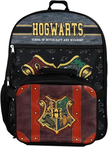 Vista 8 de Bioworld Harry Potter Hogwarts - Mochila infantil de 2 piezas de 16 pulgadas con kit de almuerzo inspirado en el baúl