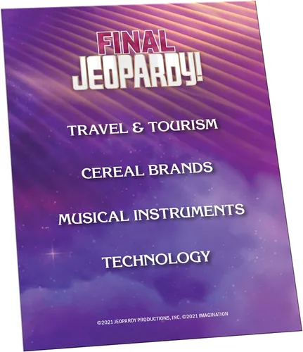 Vista 4 de Jeopardy! Juego de cartas Jumbo Deluxe de Estados Unidos, juego de preguntas y respuestas de movimiento rápido, juega en casa con amigos, familia