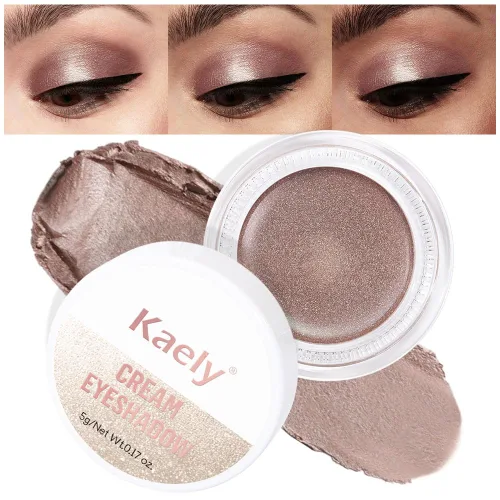 Vista 10 de evpct Paleta de maquillaje en pote de sombra de ojos en crema única para mujeres mayores, sombra de ojos de champán con shimmer, glitter metálico
