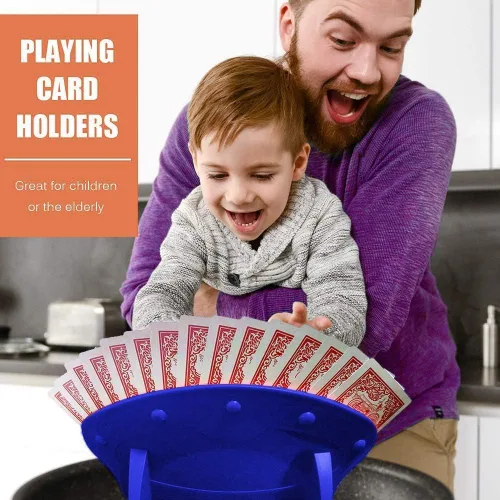 Vista 3 de Soporte para cartas de juego manos libres, organizador para todas las edades y adultos, lo suficientemente portátil para jugar cartas Bridge Canasta