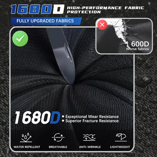 Vista 2 de UNIHIMAL Funda para bolsa de viaje de golf con ruedas, material 1680D con cabeza acolchada y detalles de cuero, bolsas de golf plegables