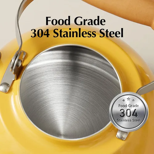 Vista 60 de ROCKURWOK - Tetera de estufa, tetera con mango ergonómico de tacto frío, tetera de acero inoxidable de grado alimenticio, tetera de estufa, tetera