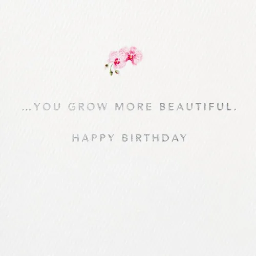 Vista 3 de Tarjeta de cumpleaños Hallmark Signature para ella (Orquídea)
